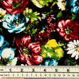 Printed Stretch Sateen Fabric, Colour Flowers- Width 145cm