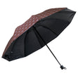 Trifold Umbrella Modern Geometric Pattern, Brown- 60cm