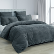 Alastair's Ruby Plush Quilt Cover Set, Charcoal