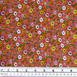 Printed Corduroy Fabric, Orange Floral- 114cm Width