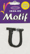 Iron On Motif Letter U, Black - 30mm - Sullivans