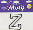 Iron On Motif Letter Z, White - 45mm - Sullivans
