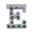 Sullivans Motif Iron On Sequin Letter E, White / Silver- 40 mm