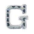 Sullivans Motif Iron On Sequin Letter G, White / Silver- 40 mm