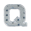 Sullivans Motif Iron On Sequin Letter Q, White / Silver- 40 mm