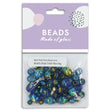 4-8mm Glass Beads Metallic Stripe, Cobalt- 50pc- Sullivans