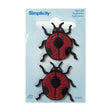 Simplicity Iron On Appliques, Ladybug Red- 2pc