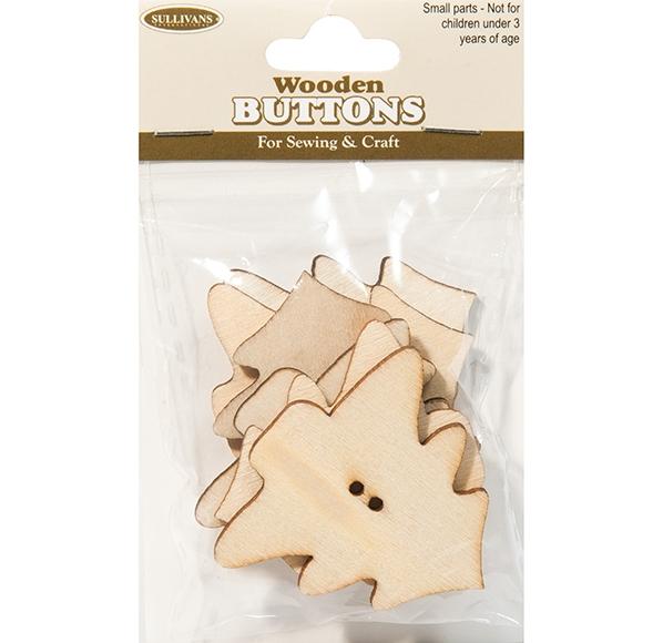 Wooden Buttons, Christmas Tree Plain- 6pk – Lincraft New Zealand