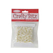 Crafty Bitz Cotton Twine, White/Gold- 5m x 2mm