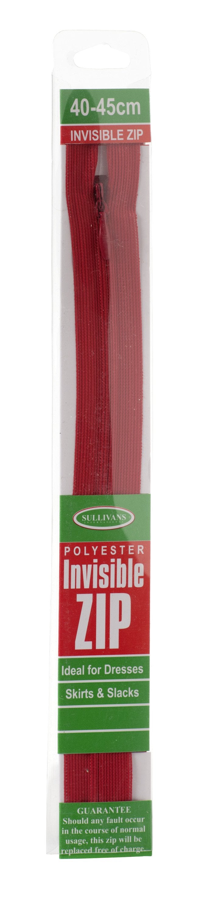 40cm Raspberry Invisible Zip Invisible Zip, Atom Red – Lincraft New Zealand