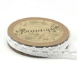 Bowtique Cotton Lace Ribbon, White- 8mm x 5m