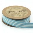 Bowtique Cotton Ribbon, Cream & Blue Stripes- 15mm x 5m