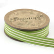 Bowtique Cotton Ribbon, Green & White Stripes- 15mm x 5m