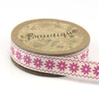 Bowtique Cotton Ribbon, Pink Zigzag Flower- 15mm x 5m