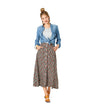 Burda Pattern 6252 Misses' Skirts, Front Fastening, Mini or Midi Length with Pocket Variations