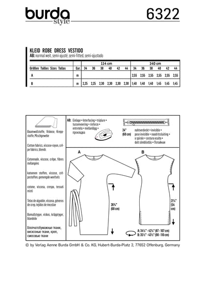 Burda Pattern 6322 Misses' dress