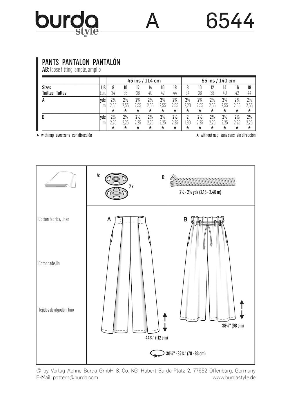 Burda Pattern 6544 (8-18)