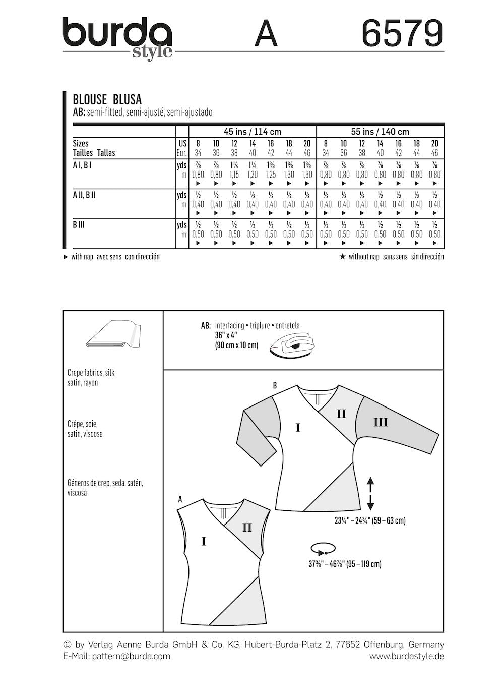 Burda Pattern 6579 (8-20)