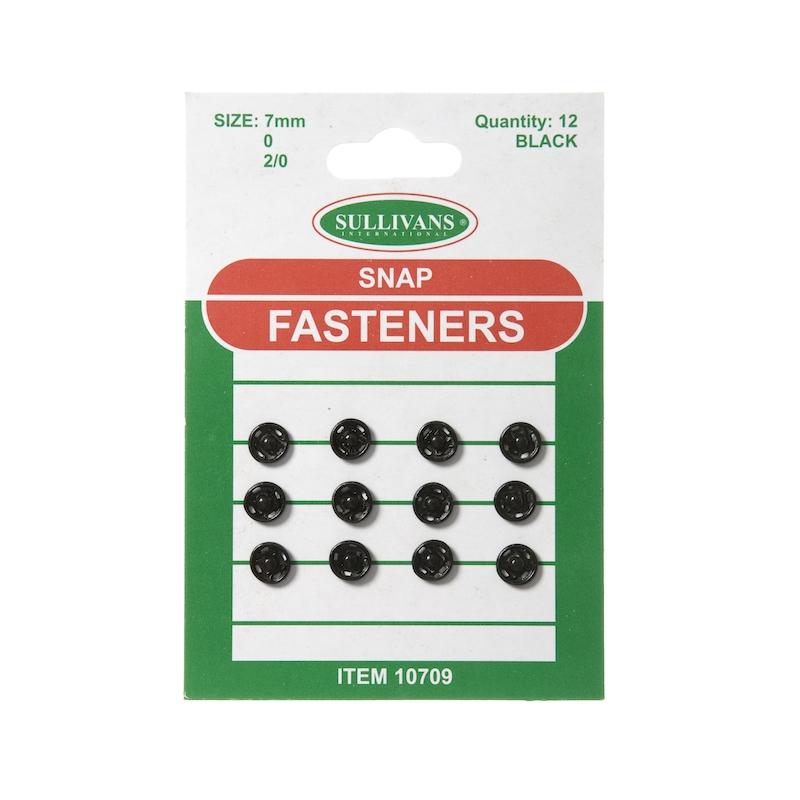 Sullivans Snap Fasteners Size 0, Black- 12pk