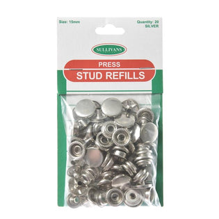 Trimming Shop 15mm S Spring Press Studs Snap Fasteners Plastic Cap with Silver Metal Back Snap Buttons - White, 10pcs, Size: 15mm with Fixing Tool