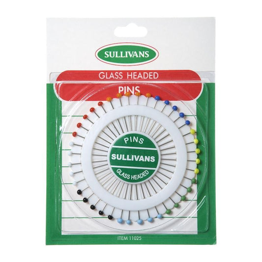 Sullivans Glass Headed Pins, Assorted- 40pk