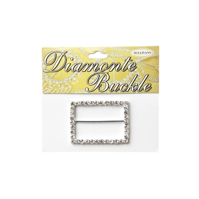 Sullivans Diamante Buckle, Rectangle- 50x35mm