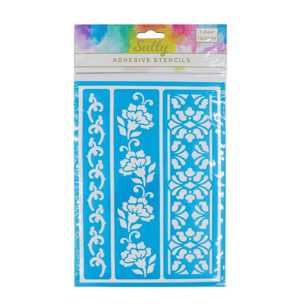 Sullivans Adhesive Stencils, Borders- 15x21cm