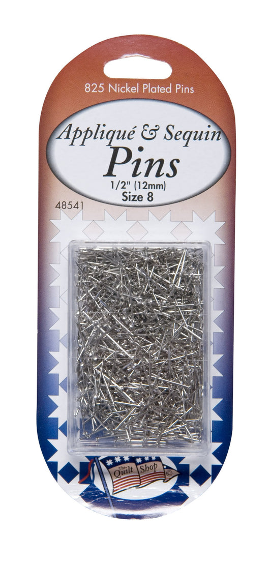 Applique & Sequin Pins, Size 8- 825pk