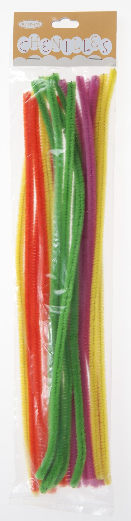 Sullivans Chenilles 18pk, Mixed Neon- 6mm