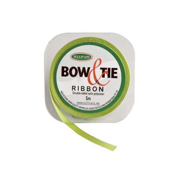 Satin Ribbon, Lime- 6mm x 5m