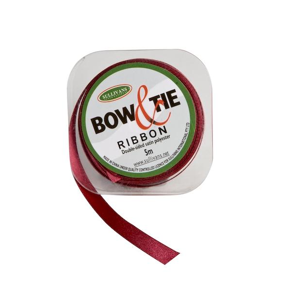 Satin Ribbon, Wine- 9mm x 5m