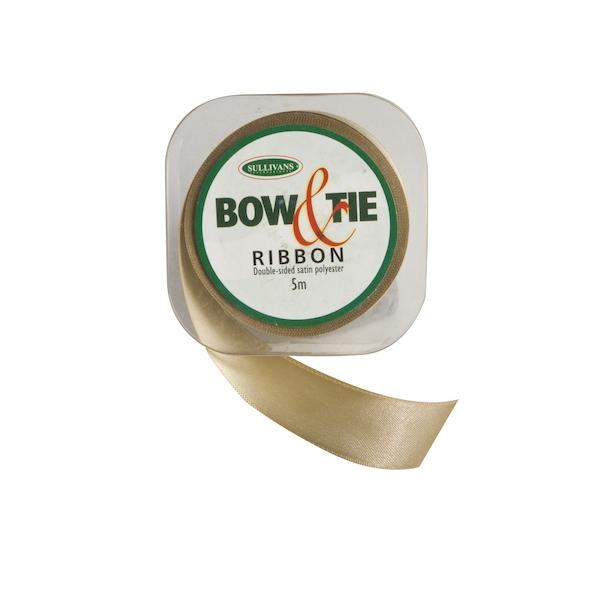 Satin Ribbon, Bisque- 24mm x 5m