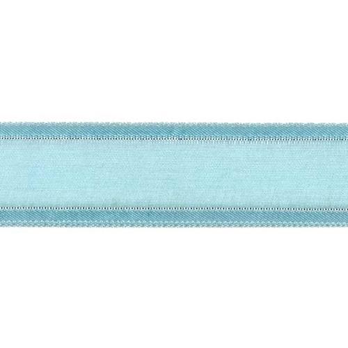 Sullivans Ribbon Organza, Light Blue Satin Edge and Silver Thread- 25mm