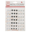 Sullivans Metal Star Stickers, Silver/Black/White