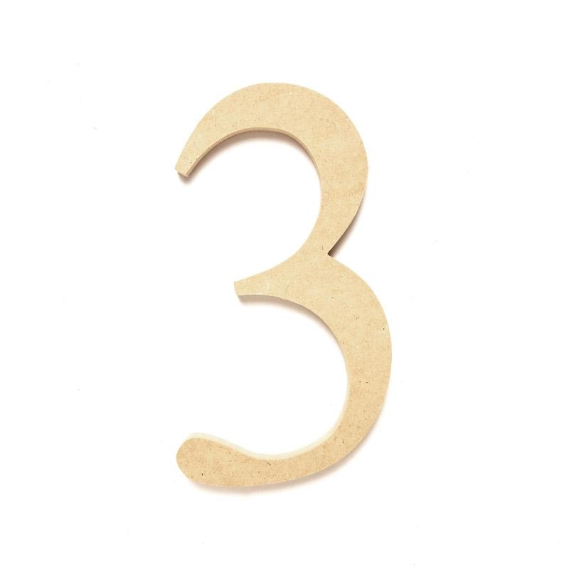 MDF Wooden Number, 3