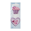 Simplicity Iron On Appliques, Cupcake Heart- 2pc