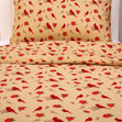 Dreamaker Quilt Cover Set, Cardinals / Tan Red Birds