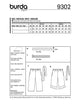 Burda Pattern X09302 Children's Pull-on Pants (6-11)