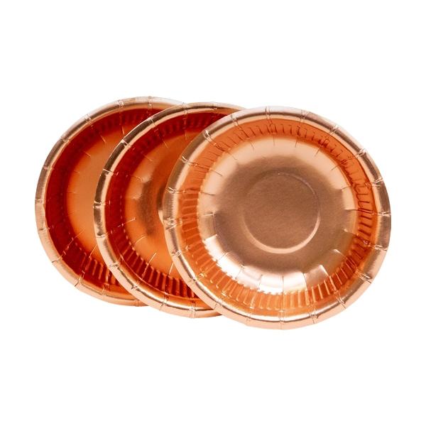 Metallic Party Paper Bowl, 16.5cm Rose Gold- 10pk