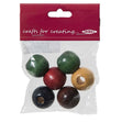 Arbee Wood Beads, Round 25mm Assorted- 6pc