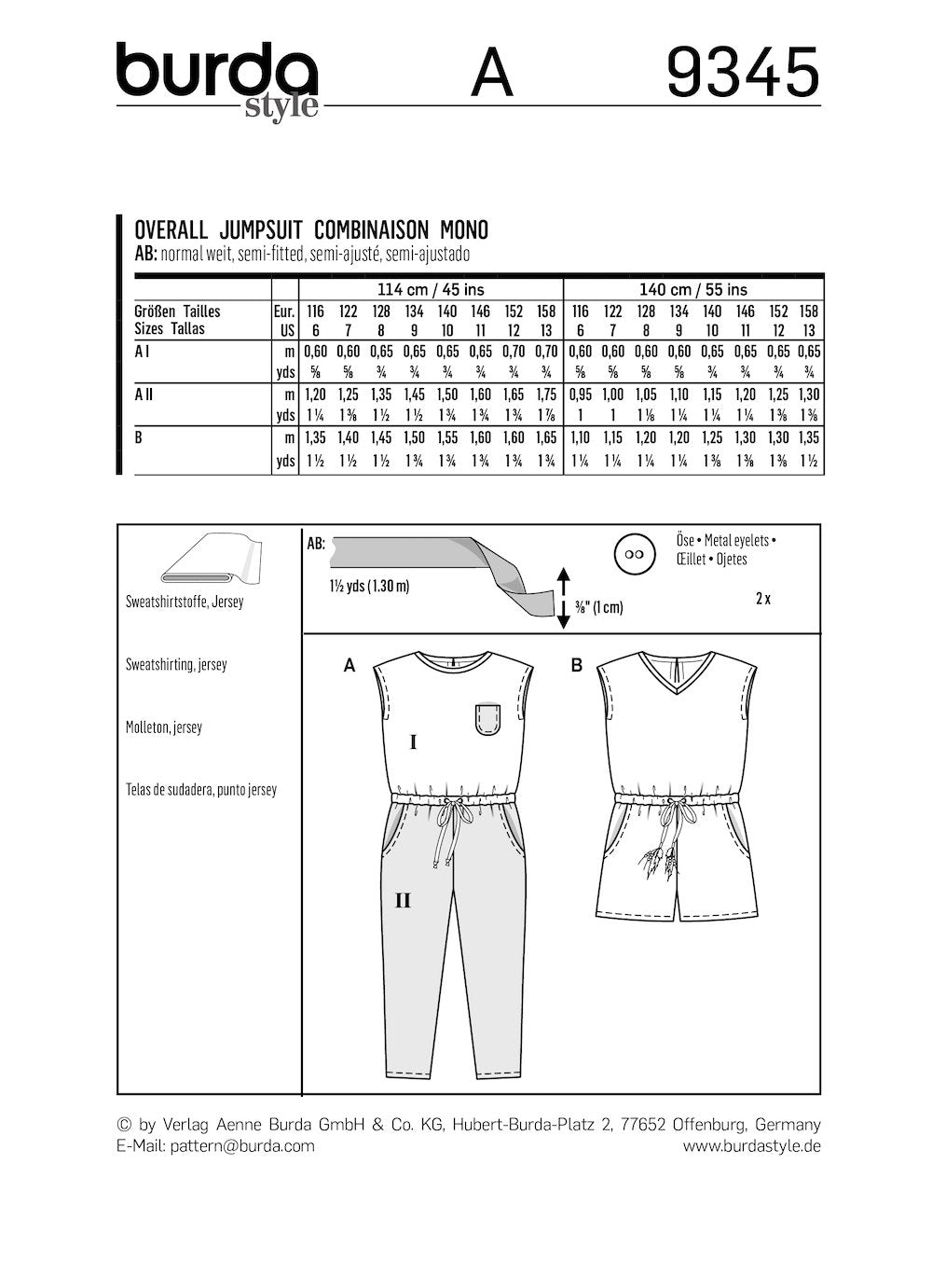 Burda Pattern 9345 (6-13)