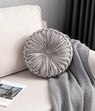 Mayfair & Bond Pleated Velvet Cushion, Silver- 40cm