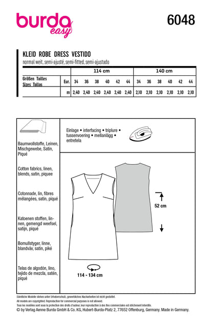 Burda X06048 Misses Dress
