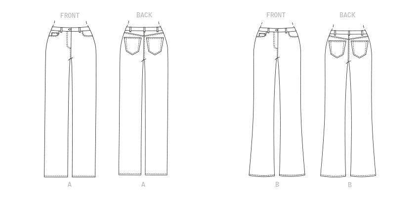 Butterick Pattern B6840 Misses' & Women's Straight-Leg or Boot Cut Jeans