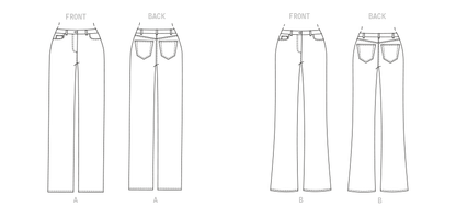 Butterick Pattern B6840 Misses' & Women's Straight-Leg or Boot Cut Jeans