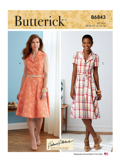 Butterick Pattern B6843 Misses' Shirtdresses & Sash