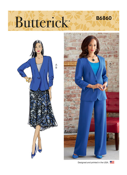 Butterick Pattern B6860 Misses' and Women's Jacket, Skirt and Pants