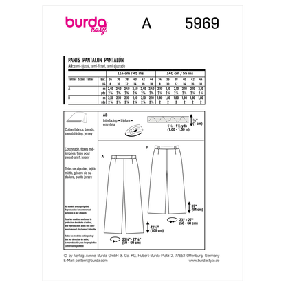 Burda Pattern 5969 Misses' Skirt/Pants