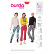 Burda Pattern 6152 Misses' Flared trousers or pants with a waistband and side zipper