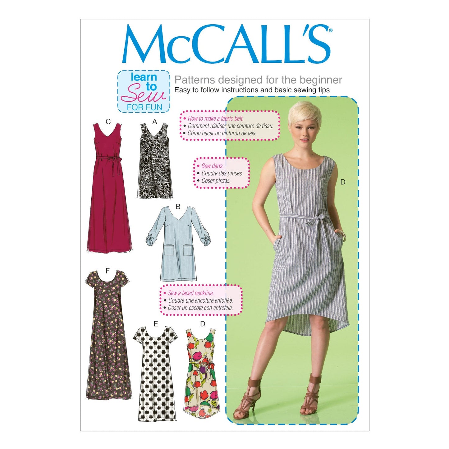 McCall's Pattern M7120 Misses' Dresses and belt